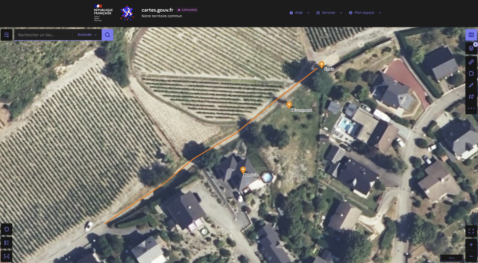 Carte Google Maps – localisation du chemin